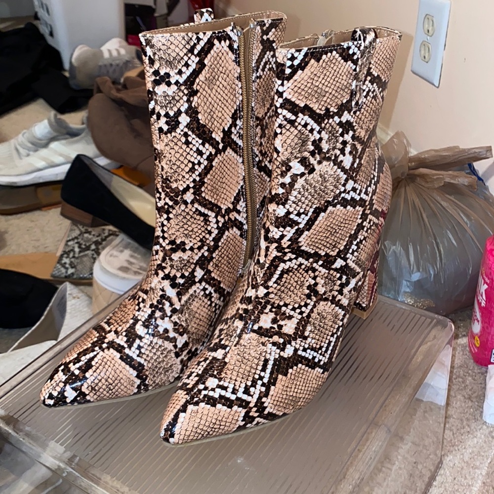 Snake Skin Booties